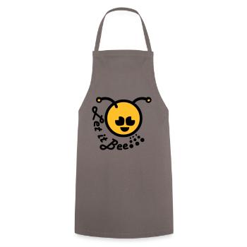 Let it bee happy emoticon - Cooking Apron - grey - Front - AI Model Male 185 dark (185cm)