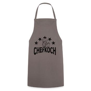 Chefkoch Kochschürze Schürze 5 Sterne - Kochschürze - Grau - Vorne - AI Model Male 185 dark (185cm)