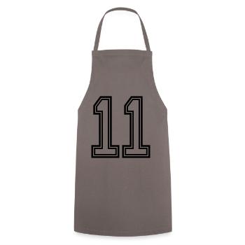 11 Zahl symbol - Kochschürze - Grau - Vorne - AI Model Male 185 dark (185cm)
