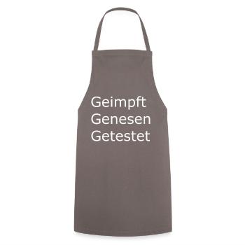 Geimpft Genesen getestet - Kochschürze - Grau - Vorne - AI Model Male 185 dark (185cm)