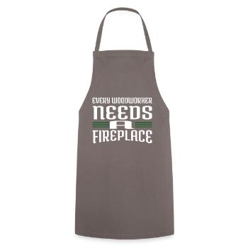 humor carpenter saw hearbeat - Cooking Apron - grey - Front - AI Model Male 185 dark (185cm)