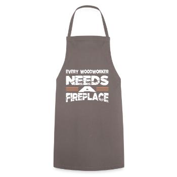 funny carpenter quotes wood carpenter saw - Kochschürze - Grau - Vorne - AI Model Male 185 dark (185cm)