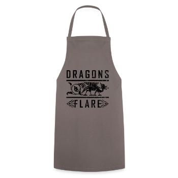 Flare dragons - dragons blaze - Cooking Apron - grey - Front - AI Model Male 185 dark (185cm)
