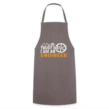 Trust me I am an Engineer - Cooking Apron - grey - Front - AI Model Male 185 dark (185cm)