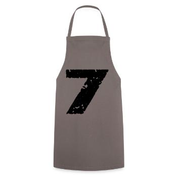 7 Maillot numéro - Tablier de cuisine - gris - Devant - AI Model Male 185 dark (185cm)