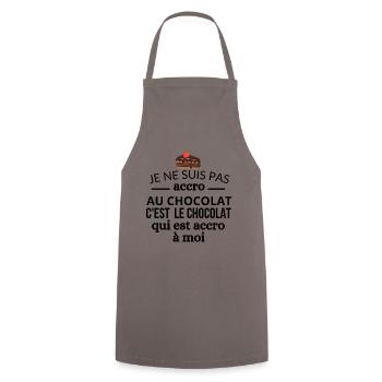JE NE SUIS PAS accro au choclat - Tablier de cuisine - gris - Devant - AI Model Male 185 dark (185cm)