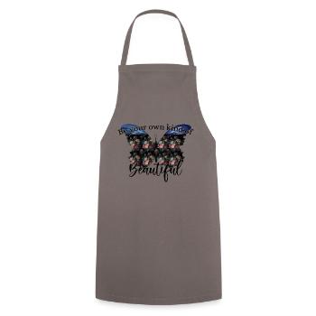 Be your own kind of beautiful, Scmetterling schön - Cooking Apron - grey - Front - AI Model Male 185 dark (185cm)