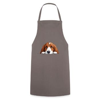 Basset Hound Peeking Niedliches Entzückendes lustiges Tier - Kochschürze - Grau - Vorne - AI Model Male 185 dark (185cm)