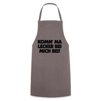 KOMM' MA LECKER BEI MICH BEI! - Kochschürze - Grau - Vorne - AI Model Male 185 dark (185cm)