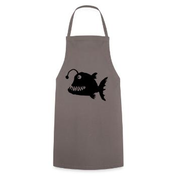 Tiefseefisch - Kochschürze - Grau - Vorne - AI Model Male 185 dark (185cm)