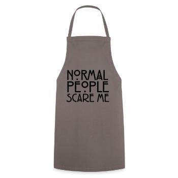 Normal People Scare Me - Cooking Apron - grey - Front - AI Model Male 185 dark (185cm)