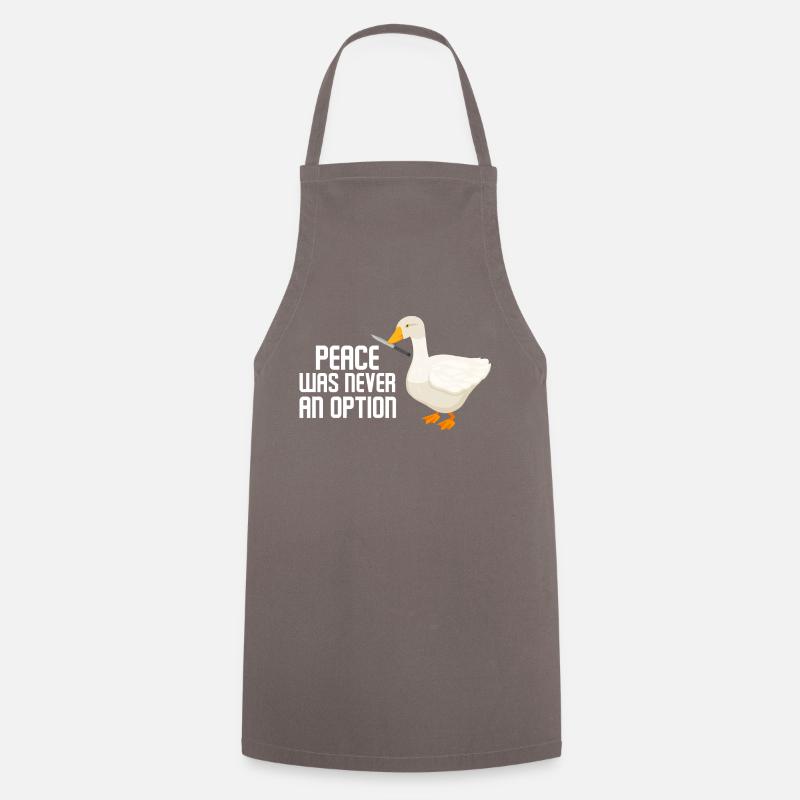 Peace Was Never An Option Goose Game - Tablier de cuisine - gris