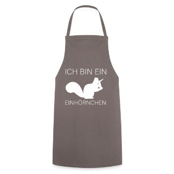 Ein Einhörnchen witziges Wortspiel Eichhörnchen - Kochschürze - Grau - Vorne - AI Model Male 185 dark (185cm)