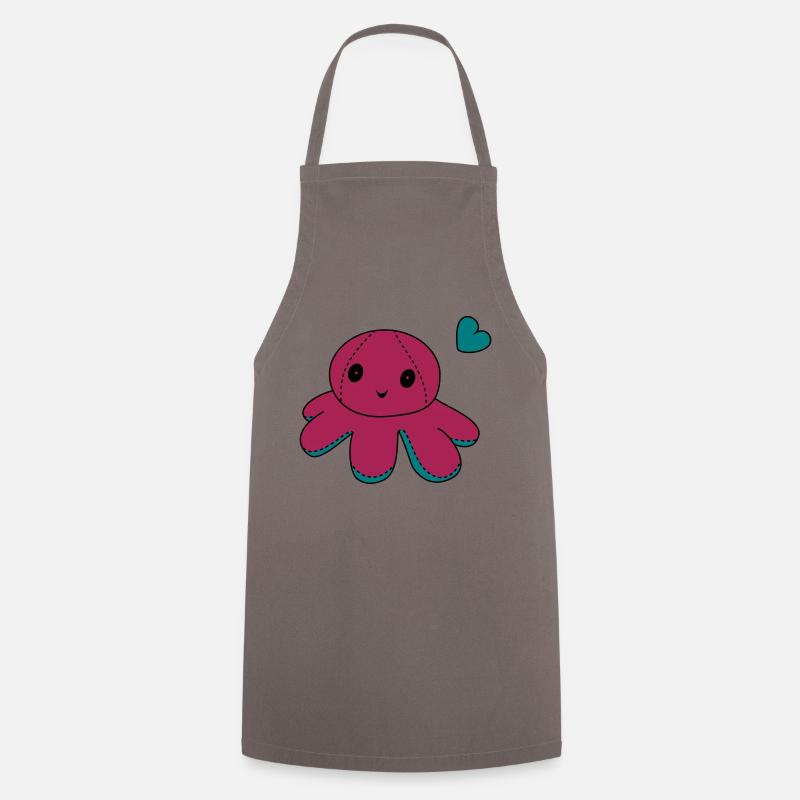 Octopus - Cooking Apron - grey