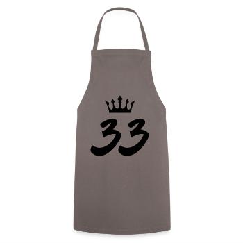 33 Couronne numérique - Tablier de cuisine - gris - Devant - AI Model Male 185 dark (185cm)