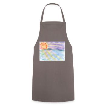 Sonnenuntergang - Kochschürze - Grau - Vorne - AI Model Male 185 dark (185cm)