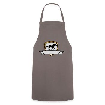 Bouclier d’armoiries du cheval Banner - Tablier de cuisine - gris - Devant - AI Model Male 185 dark (185cm)