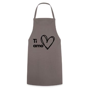 Ti amo - Kochschürze - Grau - Vorne - AI Model Male 185 dark (185cm)