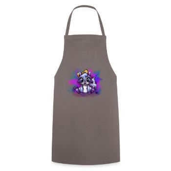 Baby Racoon - Cooking Apron - grey - Front - AI Model Male 185 dark (185cm)