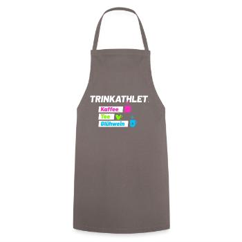 Trinkathlet weiss - Kochschürze - Grau - Vorne - AI Model Male 185 dark (185cm)