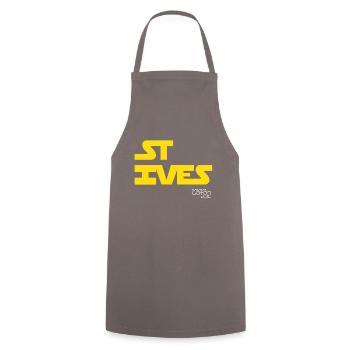 STar IVES only in Yellow - Cooking Apron - grey - Front - AI Model Male 185 dark (185cm)