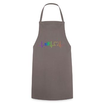 Courbe de coeur - Casquette de fou - Arc-en-ciel - Carnaval - Tablier de cuisine - gris - Devant - AI Model Male 185 dark (185cm)