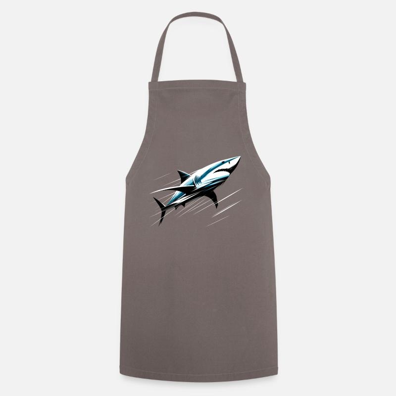 Shark in motion - Cooking Apron - grey