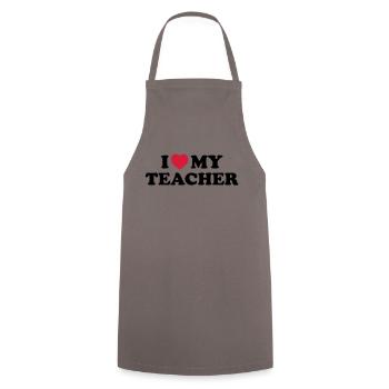 I love my teacher - Kochschürze - Grau - Vorne - AI Model Male 185 dark (185cm)
