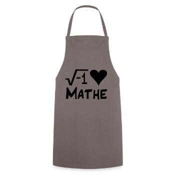 I love MATHE - Kochschürze - Grau - Vorne - AI Model Male 185 dark (185cm)