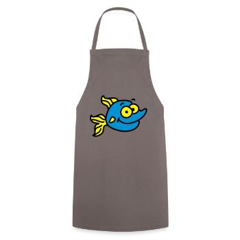 funny fish - Cooking Apron - grey - Front - AI Model Male 185 dark (185cm)