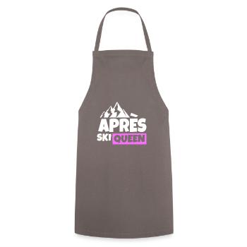 Apres Ski Queen Prinzessin Koenigen Feiern Party - Kochschürze - Grau - Vorne - AI Model Male 185 dark (185cm)