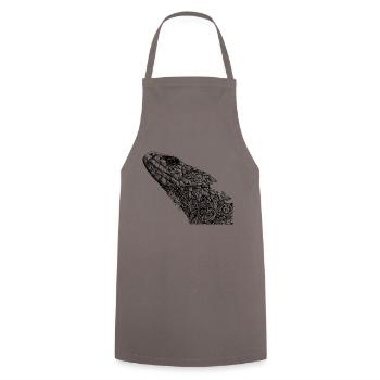 Lizard Clockwork - Cooking Apron - grey - Front - AI Model Male 185 dark (185cm)