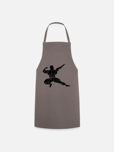 Musculation - Tablier de cuisine - gris