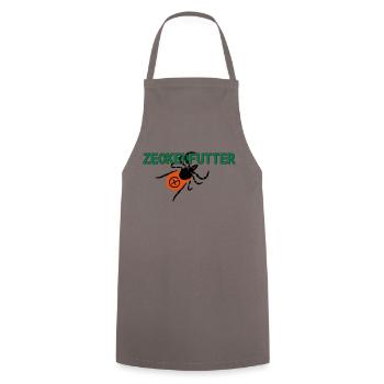 Zeckenfutter - Kochschürze - Grau - Vorne - AI Model Male 185 dark (185cm)