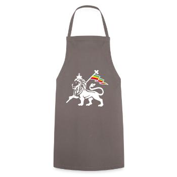 Reggae Rasta Lion white - Kochschürze - Grau - Vorne - AI Model Male 185 dark (185cm)