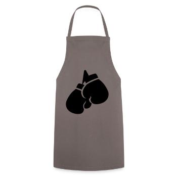 Symbole des gants de boxe - Tablier de cuisine - gris - Devant - AI Model Male 185 dark (185cm)