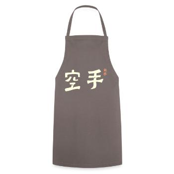 Karate Japan - Kochschürze - Grau - Vorne - AI Model Male 185 dark (185cm)