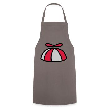 Bunte Propellermütze Windrad Hut - Kochschürze - Grau - Vorne - AI Model Male 185 dark (185cm)