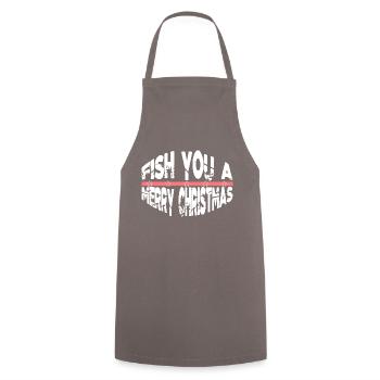Angling Adventure Fishes awkward - Cooking Apron - grey - Front - AI Model Male 185 dark (185cm)