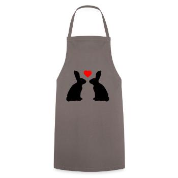 Amour des lapins - Tablier de cuisine - gris - Devant - AI Model Male 185 dark (185cm)