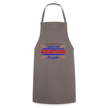 j peux pas j ai pêche - Tablier de cuisine - gris - Devant - AI Model Male 185 dark (185cm)