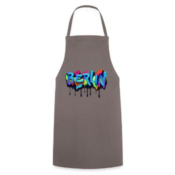 Berlin Graffiti - Kochschürze - Grau - Vorne - AI Model Male 185 dark (185cm)