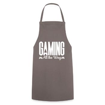Jouer jusqu’au bout - Tablier de cuisine - gris - Devant - AI Model Male 185 dark (185cm)