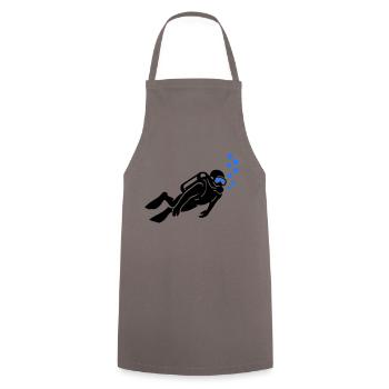 Taucher Silhouette Tauchen - Kochschürze - Grau - Vorne - AI Model Male 185 dark (185cm)