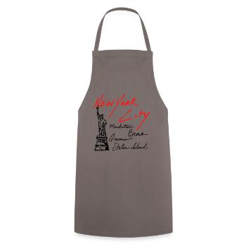 New York City NYC USA Quartiers Statue Liberté - Tablier de cuisine - gris - Devant - AI Model Male 185 dark (185cm)