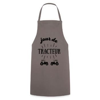 Jour de tracteur - Tablier de cuisine - gris - Devant - AI Model Male 185 dark (185cm)