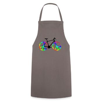 Peace bike - Cooking Apron - grey - Front - AI Model Male 185 dark (185cm)