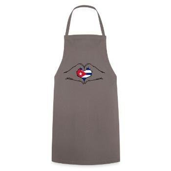 Kuba Flagge Hände Herzform - Kochschürze - Grau - Vorne - AI Model Male 185 dark (185cm)