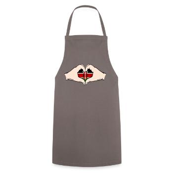 Kenia Herzform mit Hände - Kochschürze - Grau - Vorne - AI Model Male 185 dark (185cm)