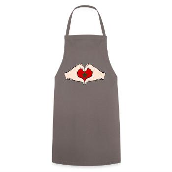 Maroc Forme Coeur avec Mains - Tablier de cuisine - gris - Devant - AI Model Male 185 dark (185cm)